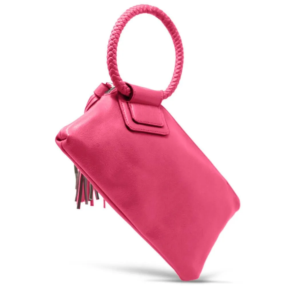JYM0346 Soft Vegan Leather Wristlet/Clutch With Tassel