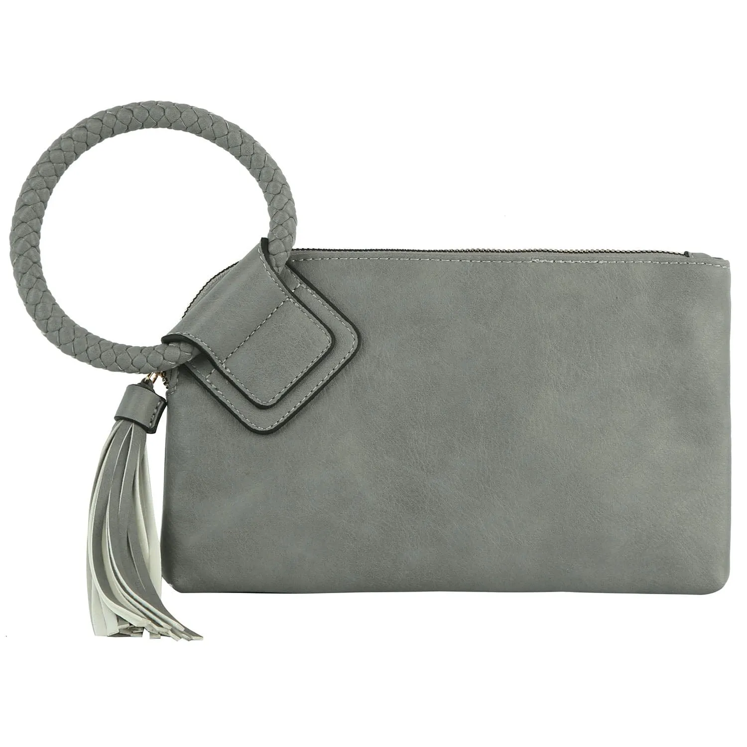 JYM0346 Soft Vegan Leather Wristlet/Clutch With Tassel