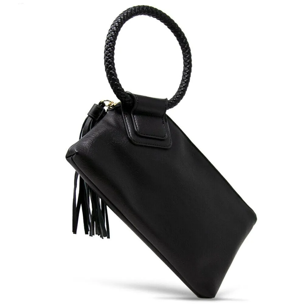 JYM0346 Soft Vegan Leather Wristlet/Clutch With Tassel