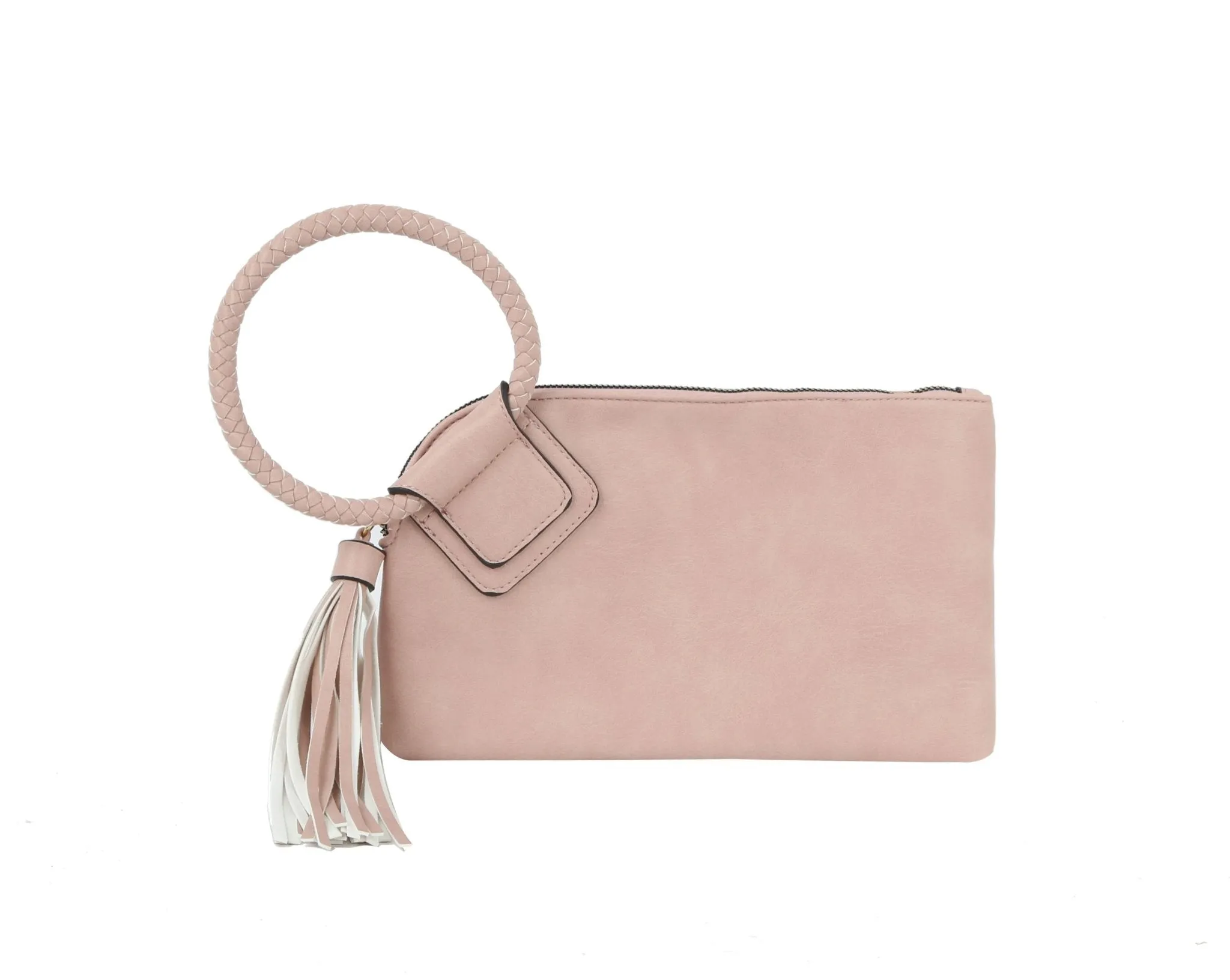 JYM0346 Soft Vegan Leather Wristlet/Clutch With Tassel