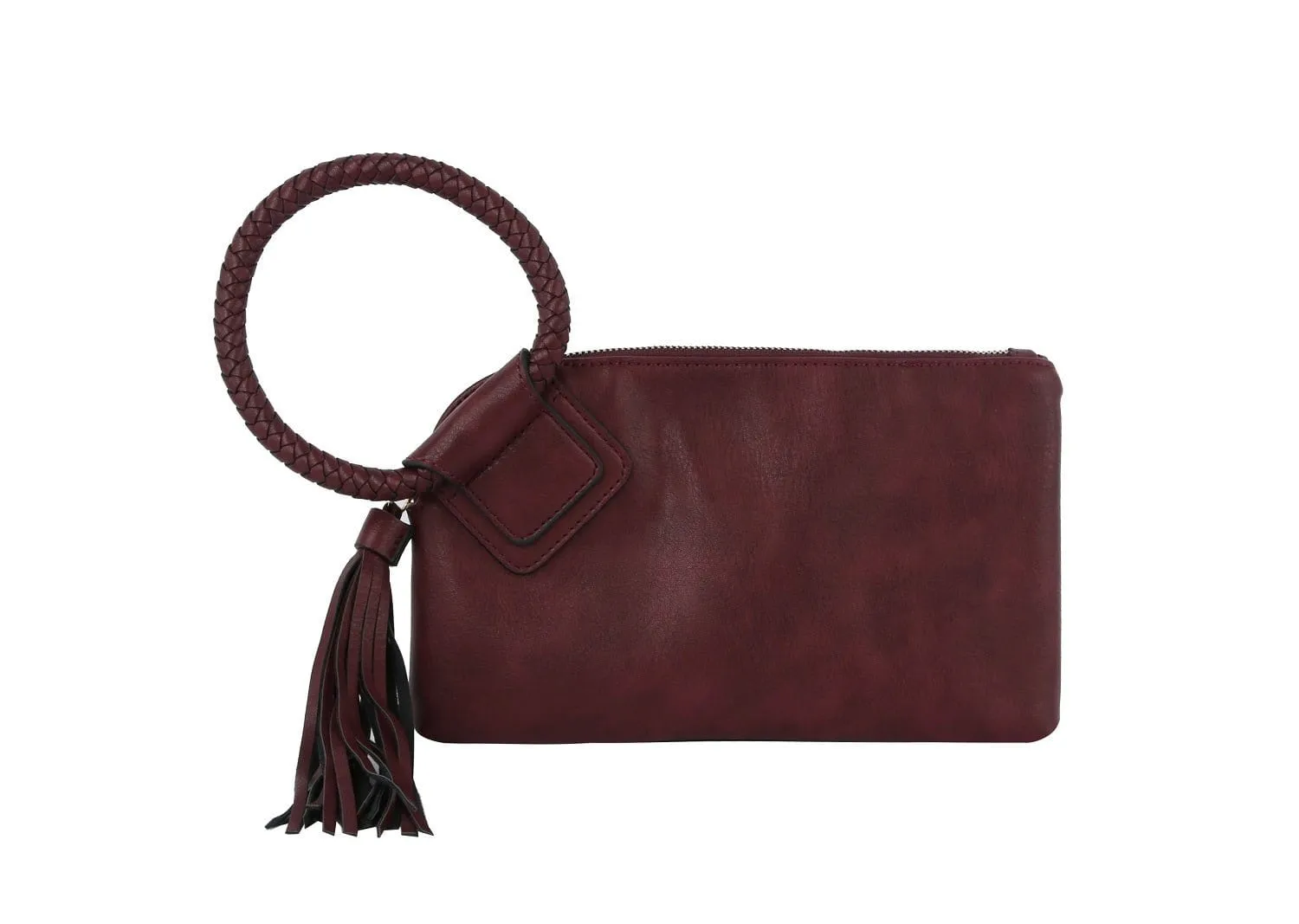 JYM0346 Soft Vegan Leather Wristlet/Clutch With Tassel