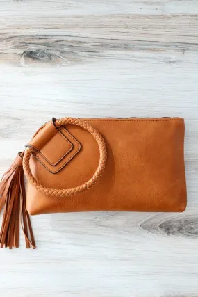 JYM0346 Soft Vegan Leather Wristlet/Clutch With Tassel
