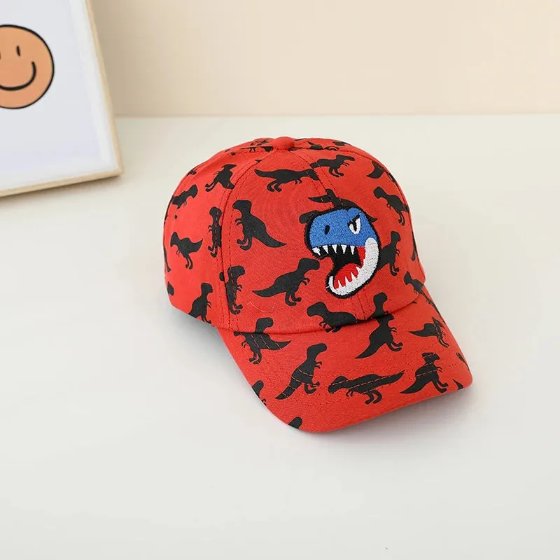 Kids Dinosaurs Embroidered Adjustable Outdoor Sports Hats