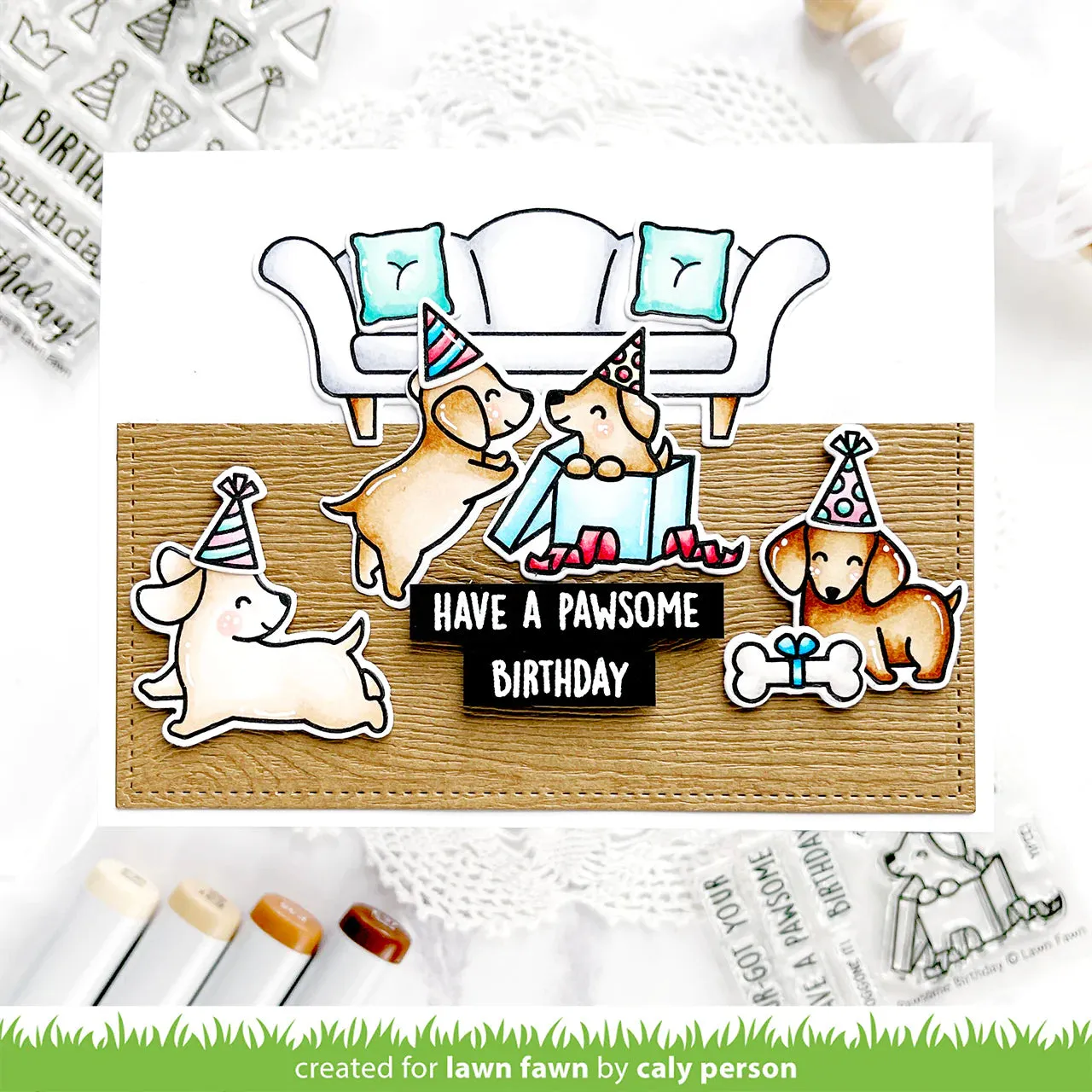 Lawn Fawn - all the party hats - clear stamp set