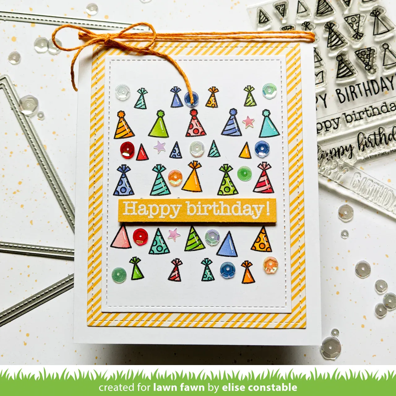 Lawn Fawn - all the party hats - clear stamp set
