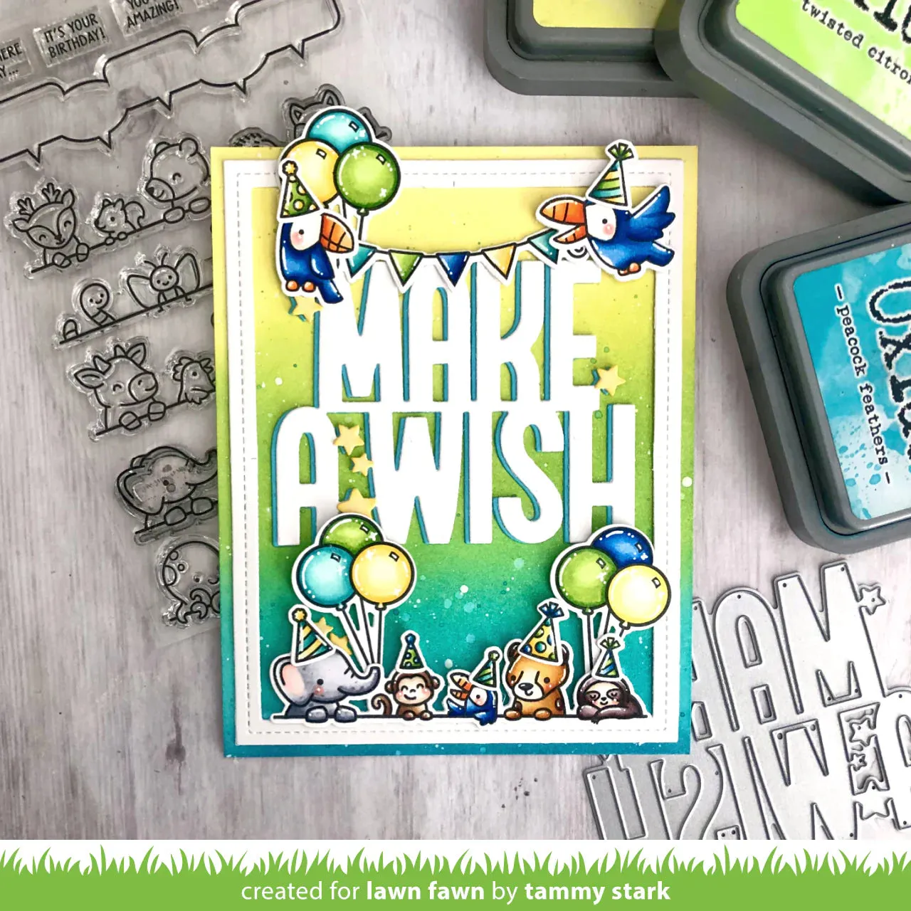 Lawn Fawn - all the party hats - clear stamp set
