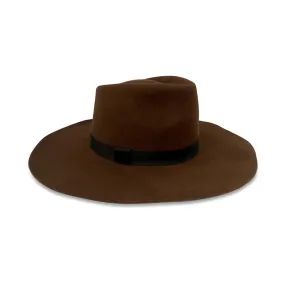 Lily Chocolate Hat w/ Black Ribbon