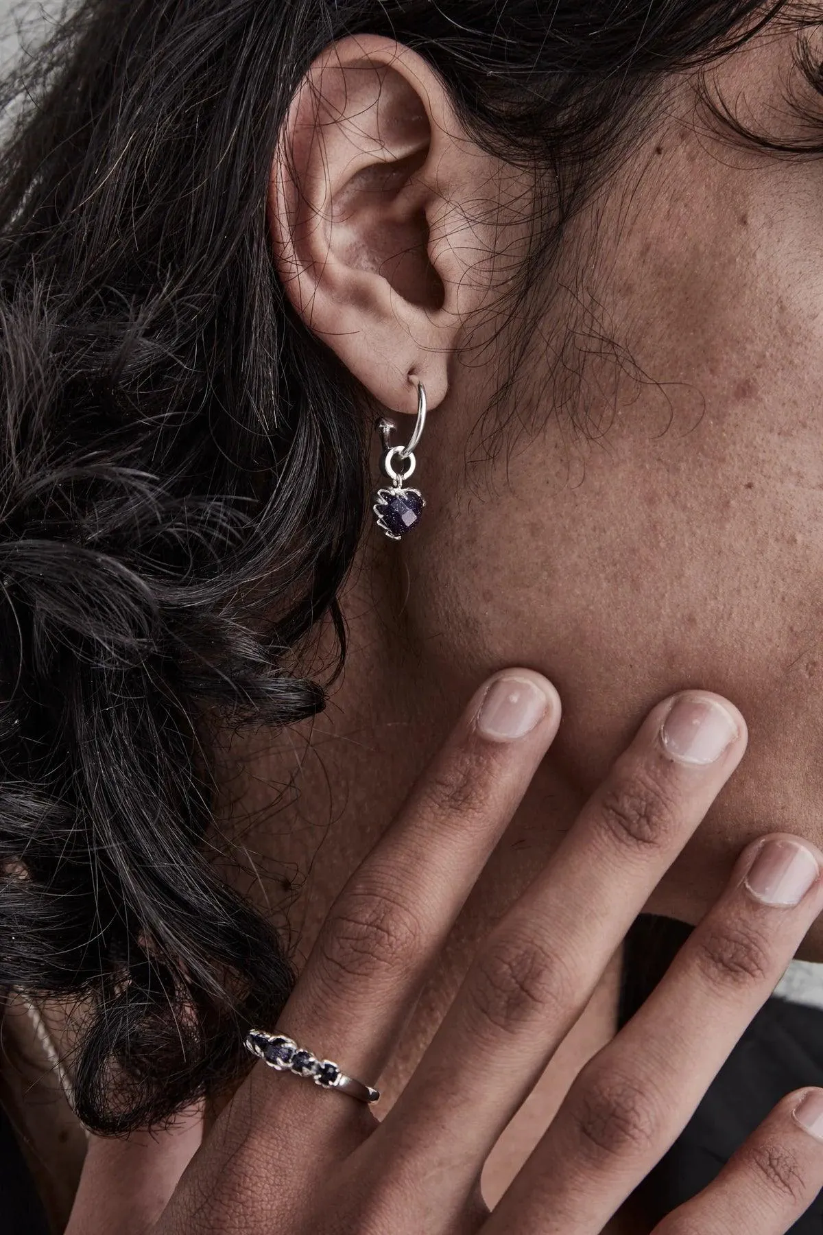 Love Anchor Earrings - Galaxy Stone