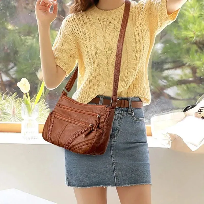 LUCIA| Retro Eco-Leather Crossbody Bag
