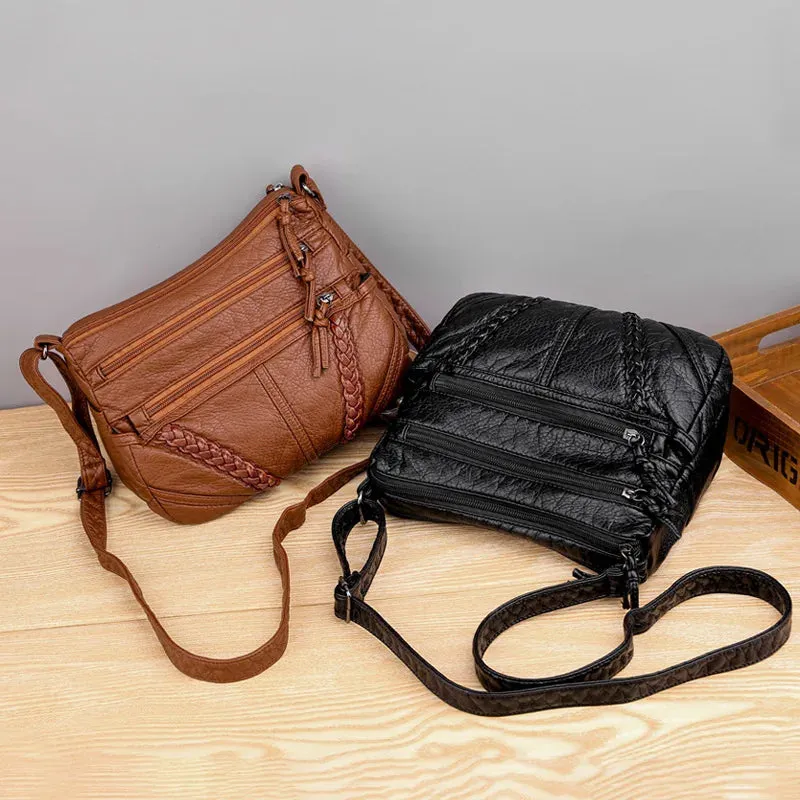 LUCIA| Retro Eco-Leather Crossbody Bag