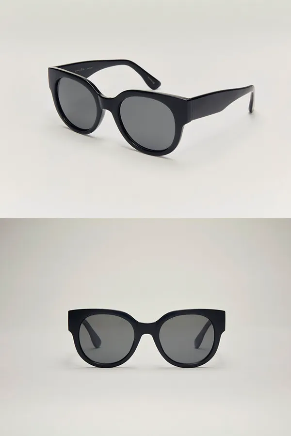 Lunch Date Sunglasses | Polished Black - Grey