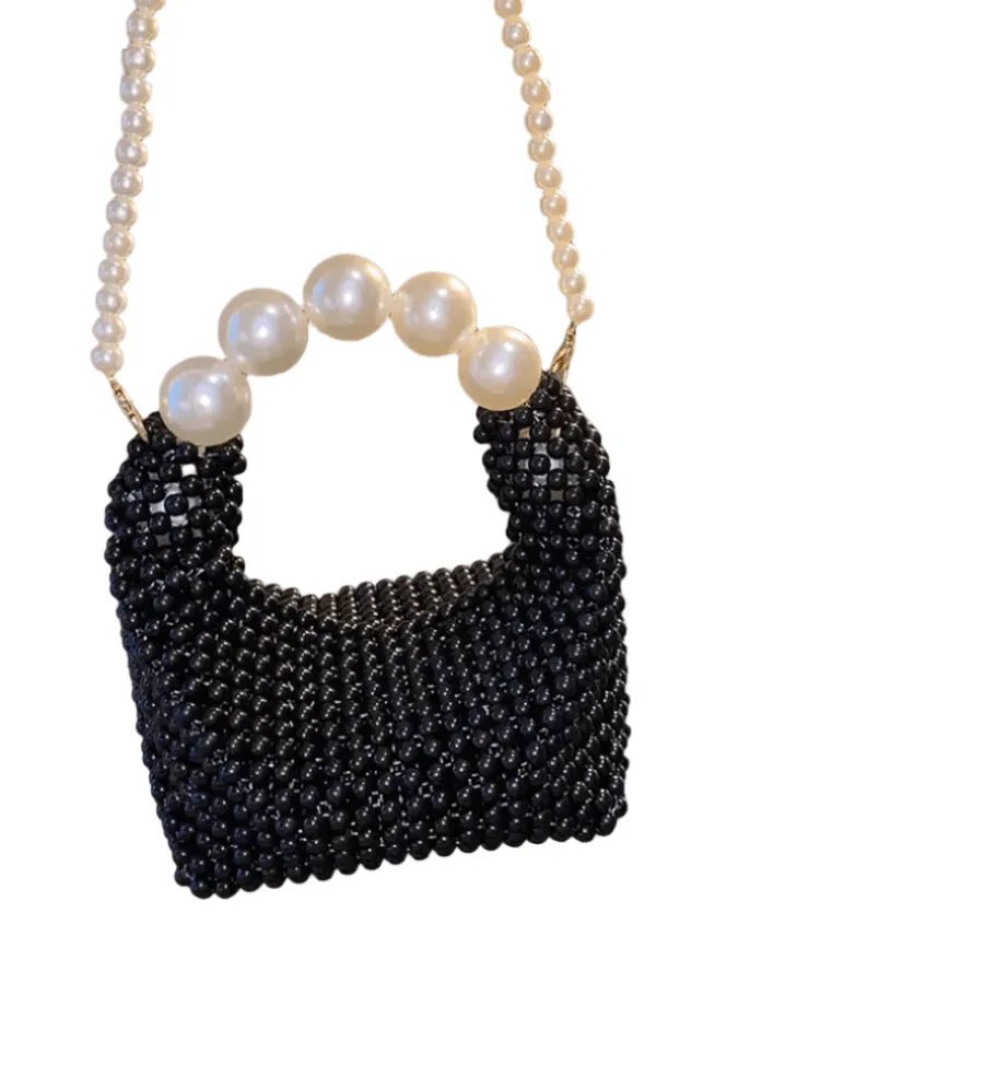 Luxury Pearl Handle Crystal Evening Bag – Top Handle Shoulder & Crossbody Bag