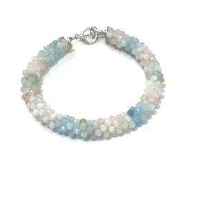Morganite Crocheted Gemstone Bracelet, jewelry