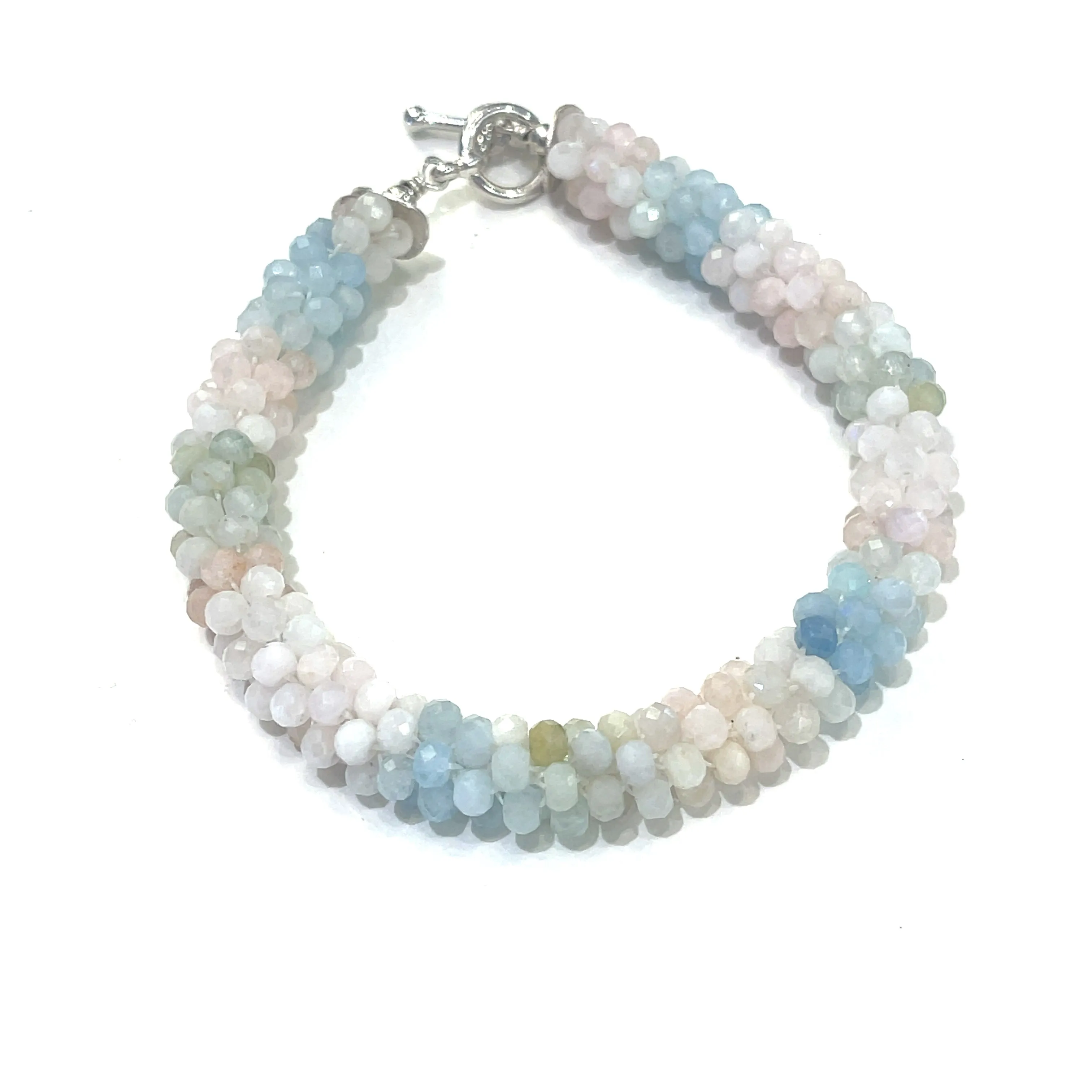 Morganite Crocheted Gemstone Bracelet, jewelry