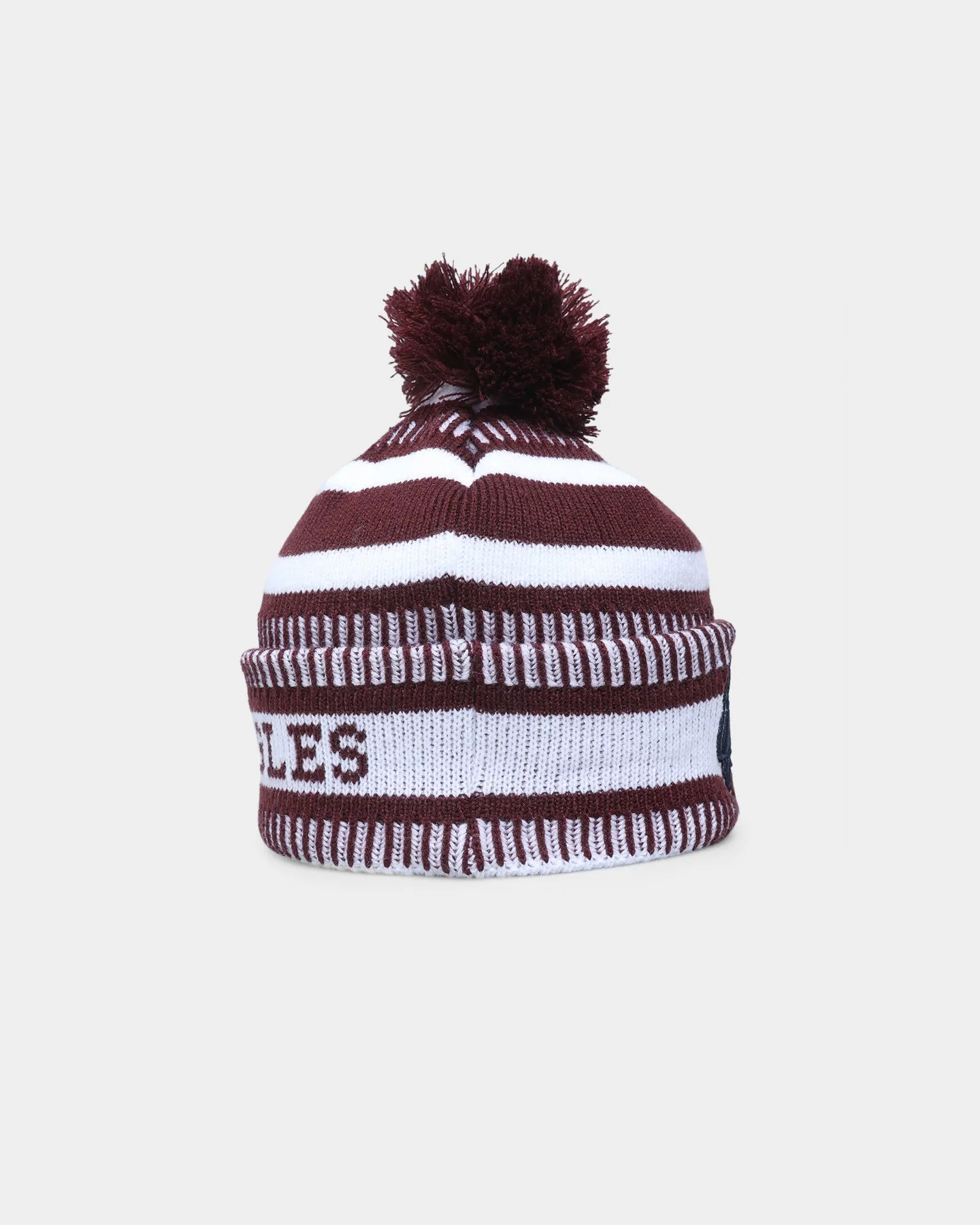 New Era Manly Warringah Sea Eagles NRL Kick Off 2022 Pom Wordmark Beanie Dark Purple