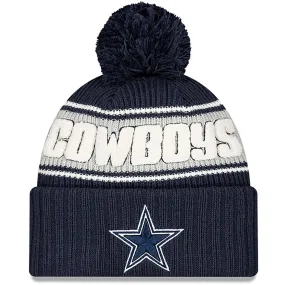 New Era Mens Knits Dallas Cowboys Bobble Hat - Dark Blue