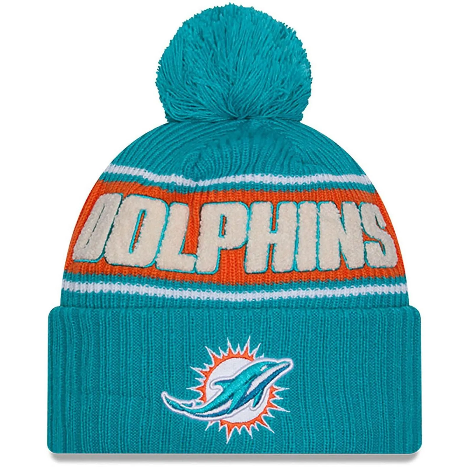 New Era Mens Knits Miami Dolphins Bobble Hat - Turquoise