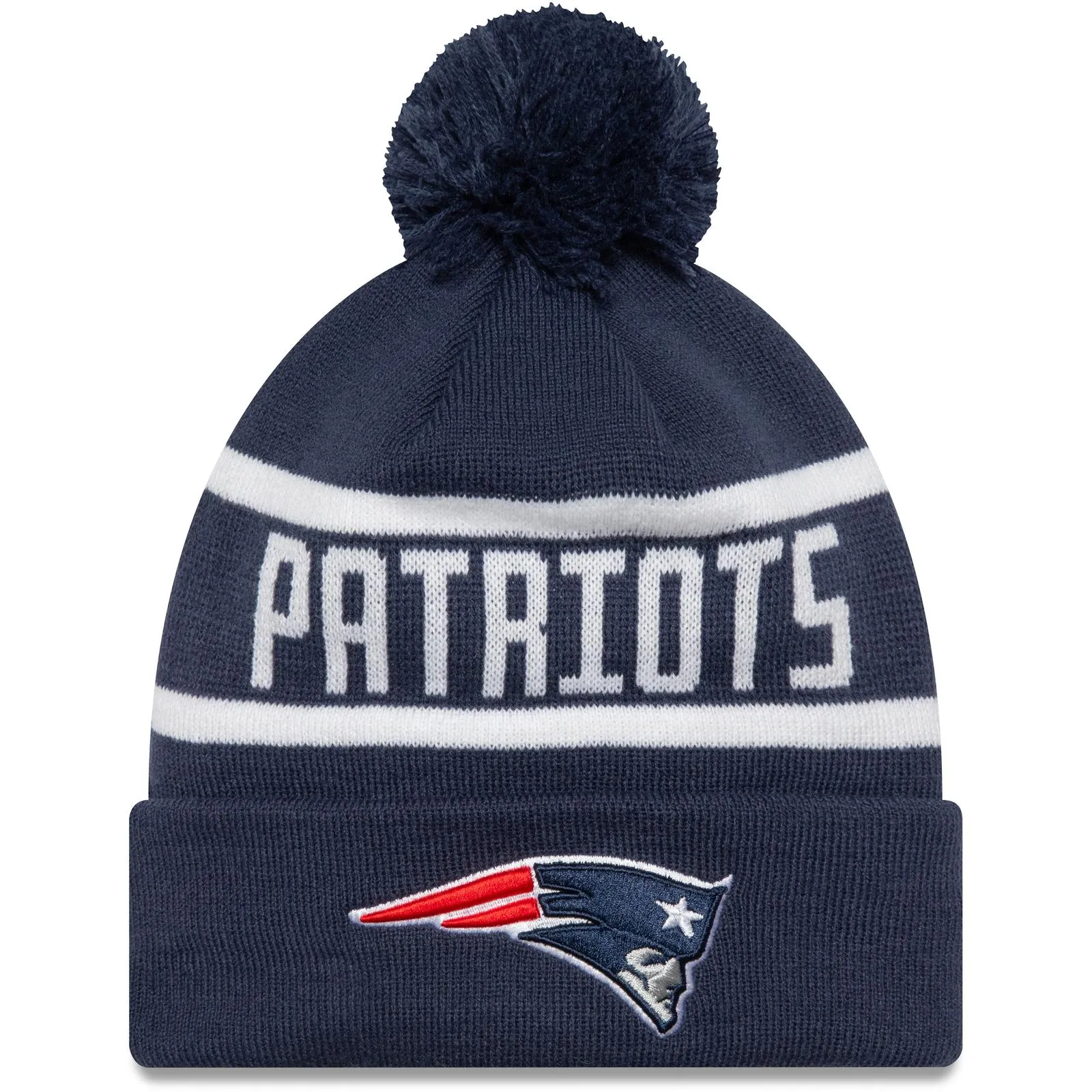 New Era Mens New England Patriots Bobble Hat - Dark Blue
