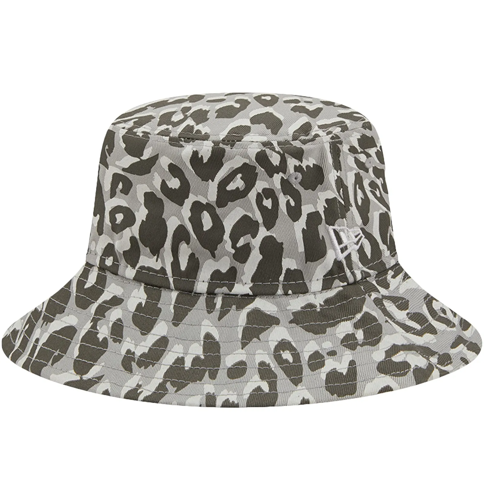 New Era Womens Leopard Print Bucket Hat - Grey
