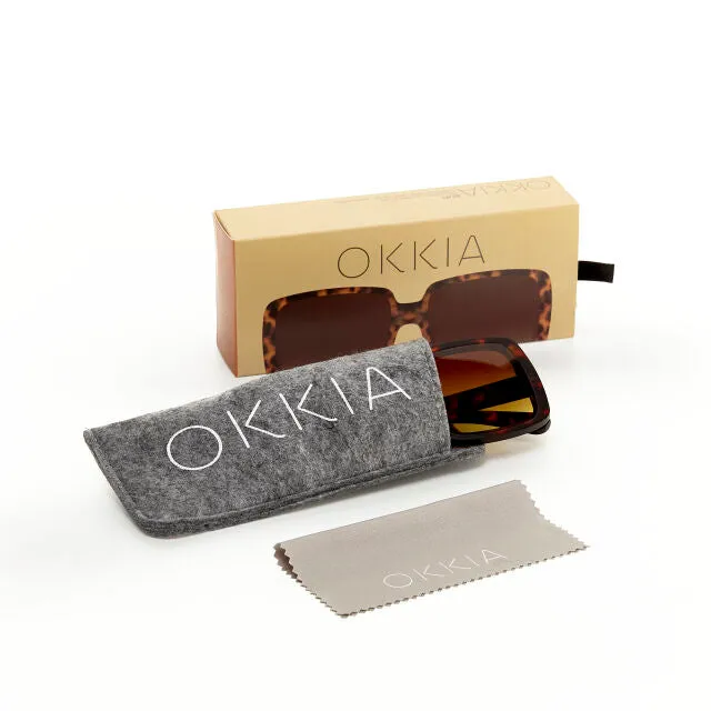 Okkia Sunglasses Square Classic Brown Gradient