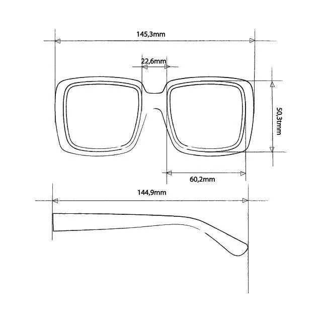 Okkia Sunglasses Square Classic Brown Gradient