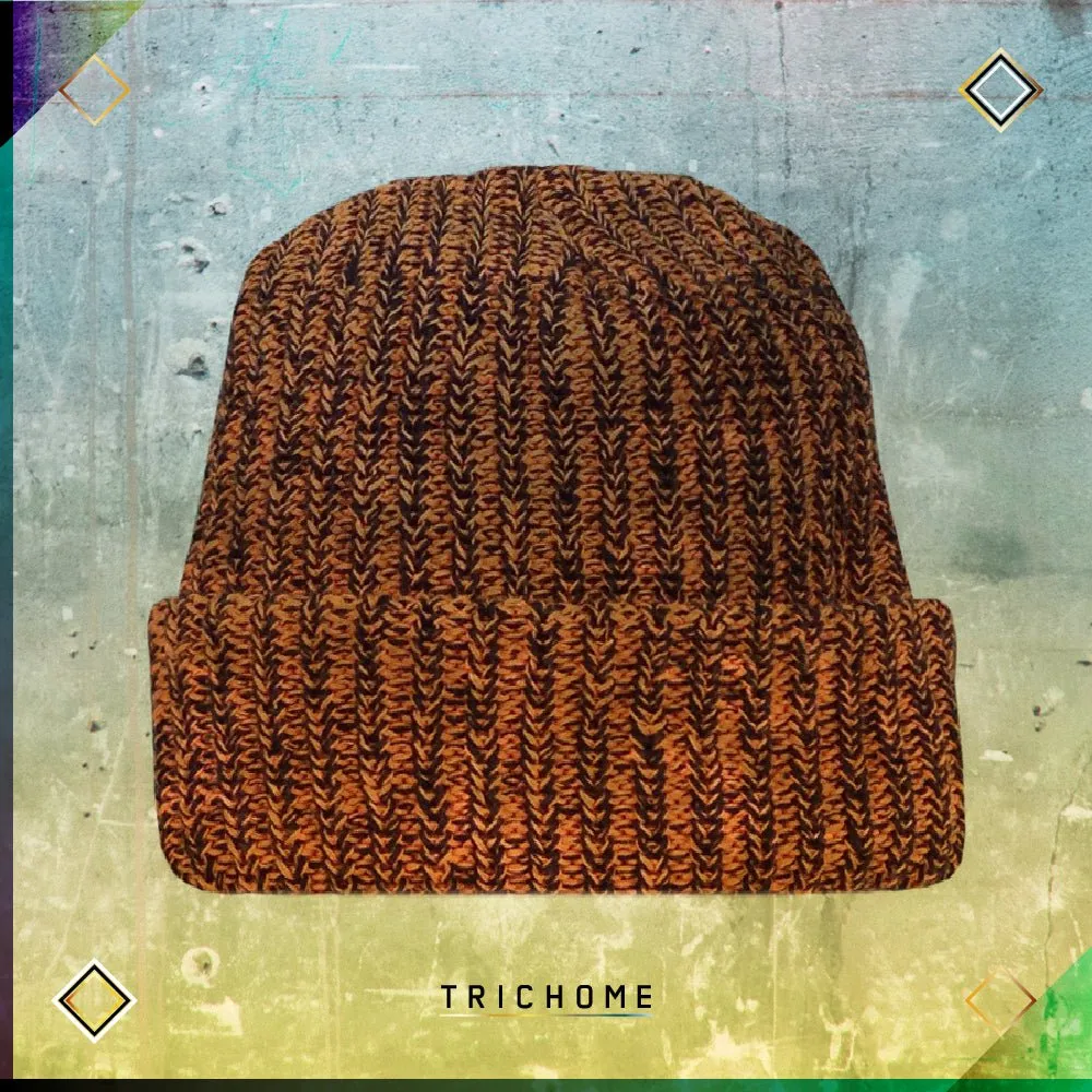Pacific Northwest Heavy Knit Marled Beanie / Chaga Orange