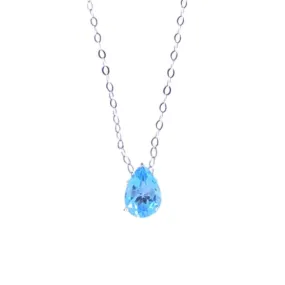 Pear Cut Topaz Gemstones Necklace 18kt