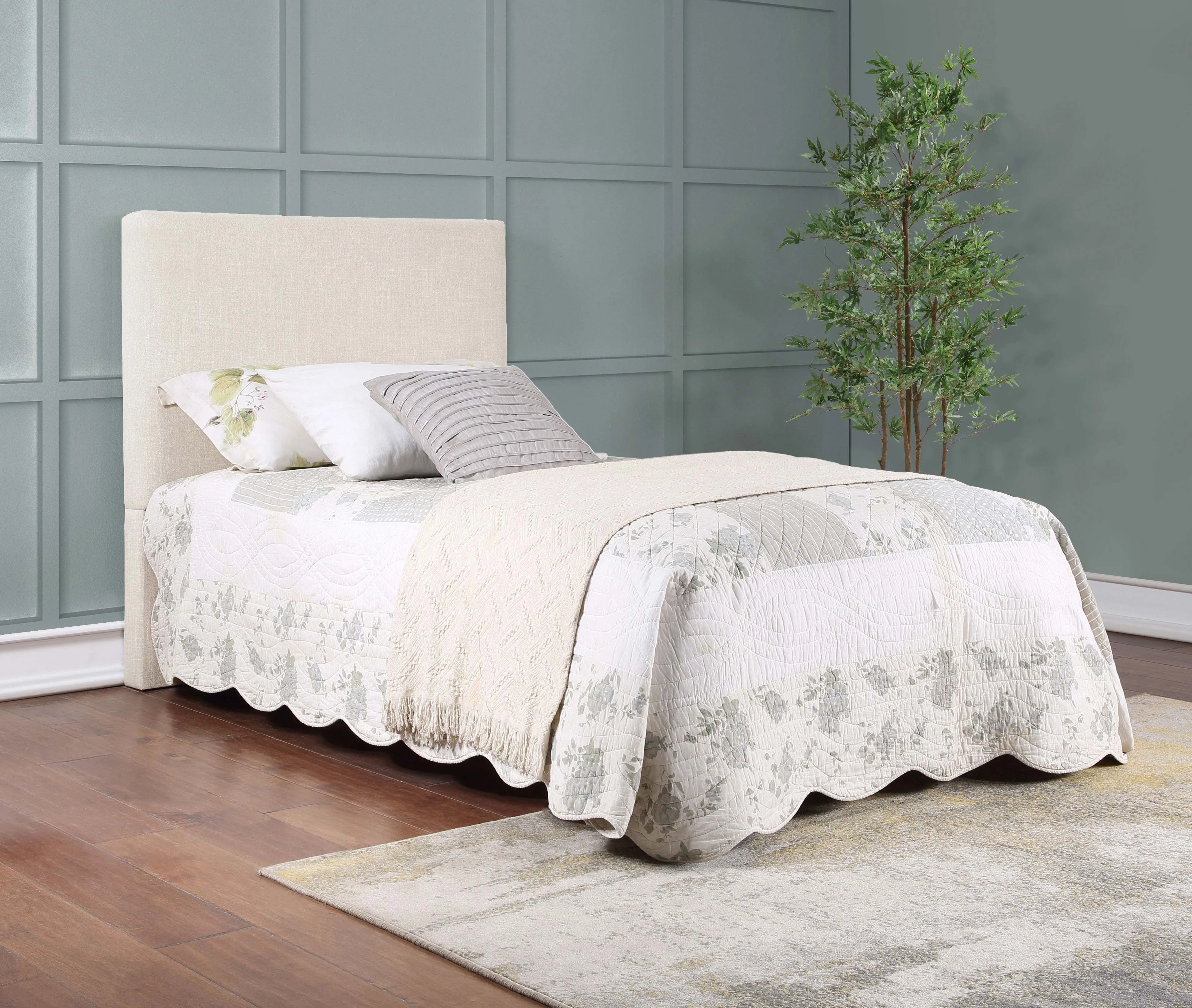 Pirro Upholstered Twin Panel Headboard Sand