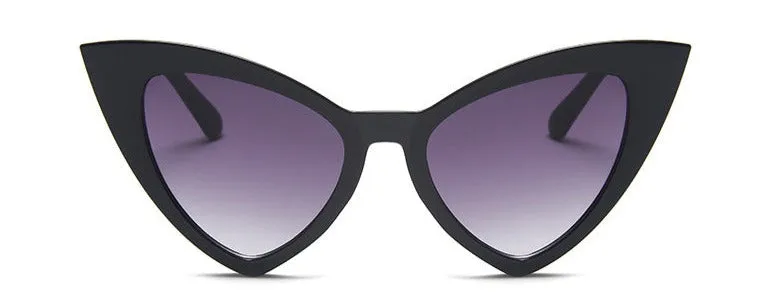 Purple/Gray Gradient Black Cat Eye Sunglasses
