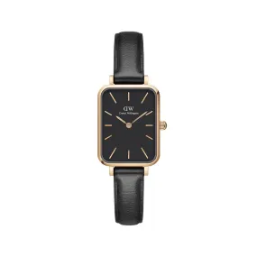 Quadro Pressed Sheffield - Black & Rose Gold Watch