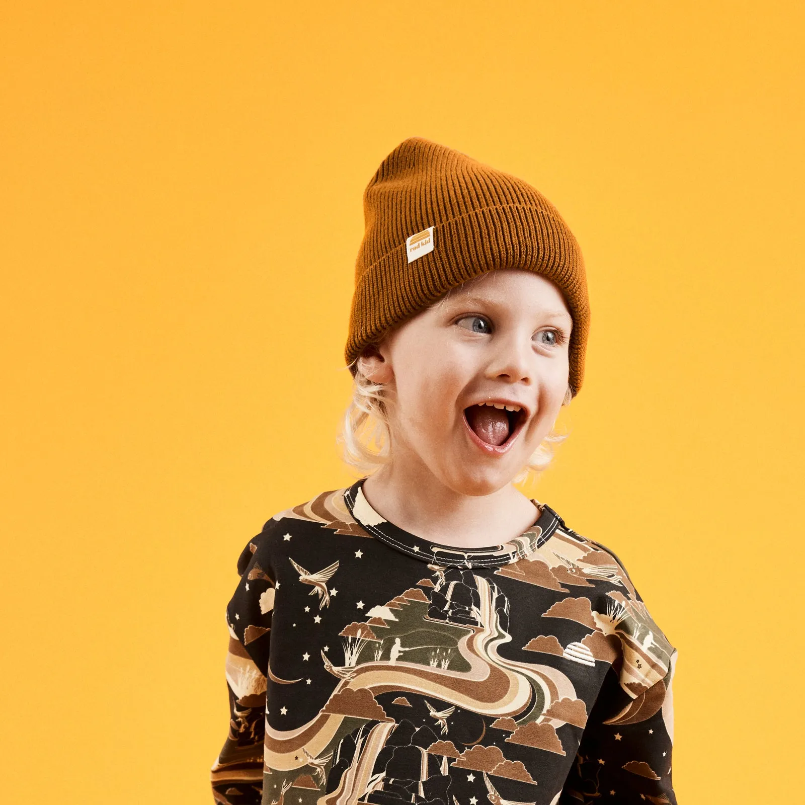 Rad Kid Organic Knit Beanie - Camel