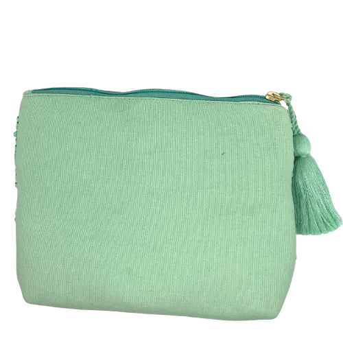 Raffia Daisy Clutch  -  Aqua
