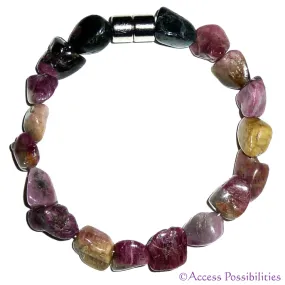 Rainbow Tourmaline Gemstone Nugget Bracelet