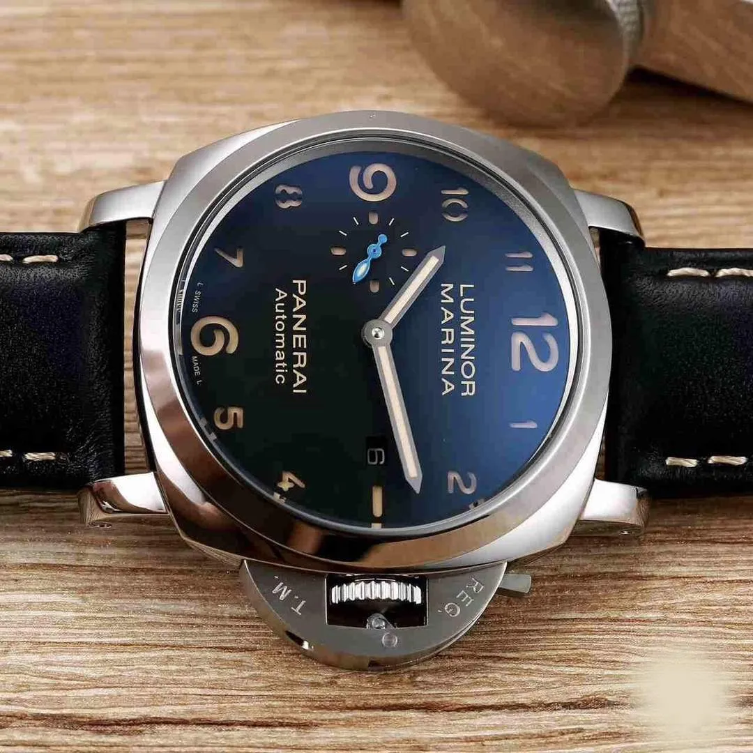 Replica Panerai - Black Luminor Marina with leather band