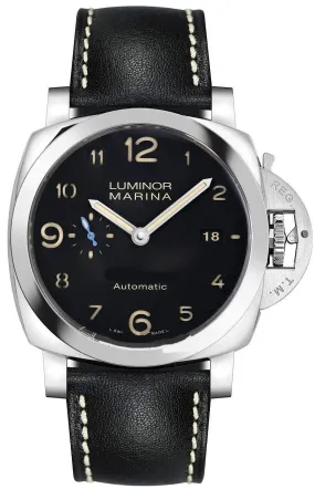 Replica Panerai - Black Luminor Marina with leather band