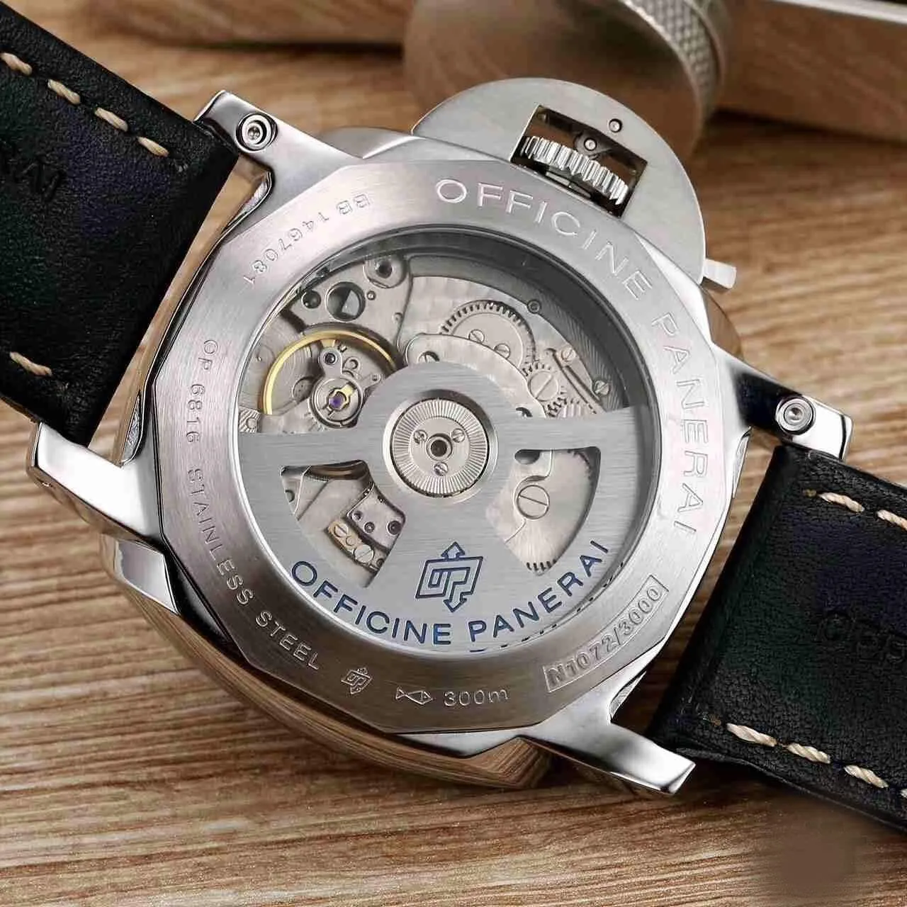 Replica Panerai - Black Luminor Marina with leather band