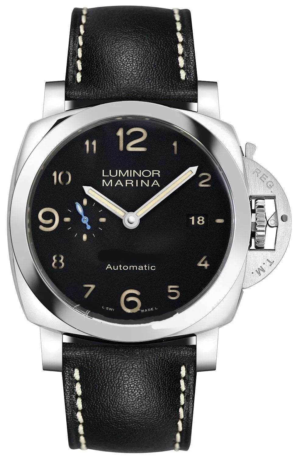Replica Panerai - Black Luminor Marina with leather band
