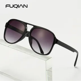 Retro Oversized Sunglasses Men Women Fashion Pilot Polarized Sun Glasses For Unisex Vintage Gradient Outdoor Eyewear