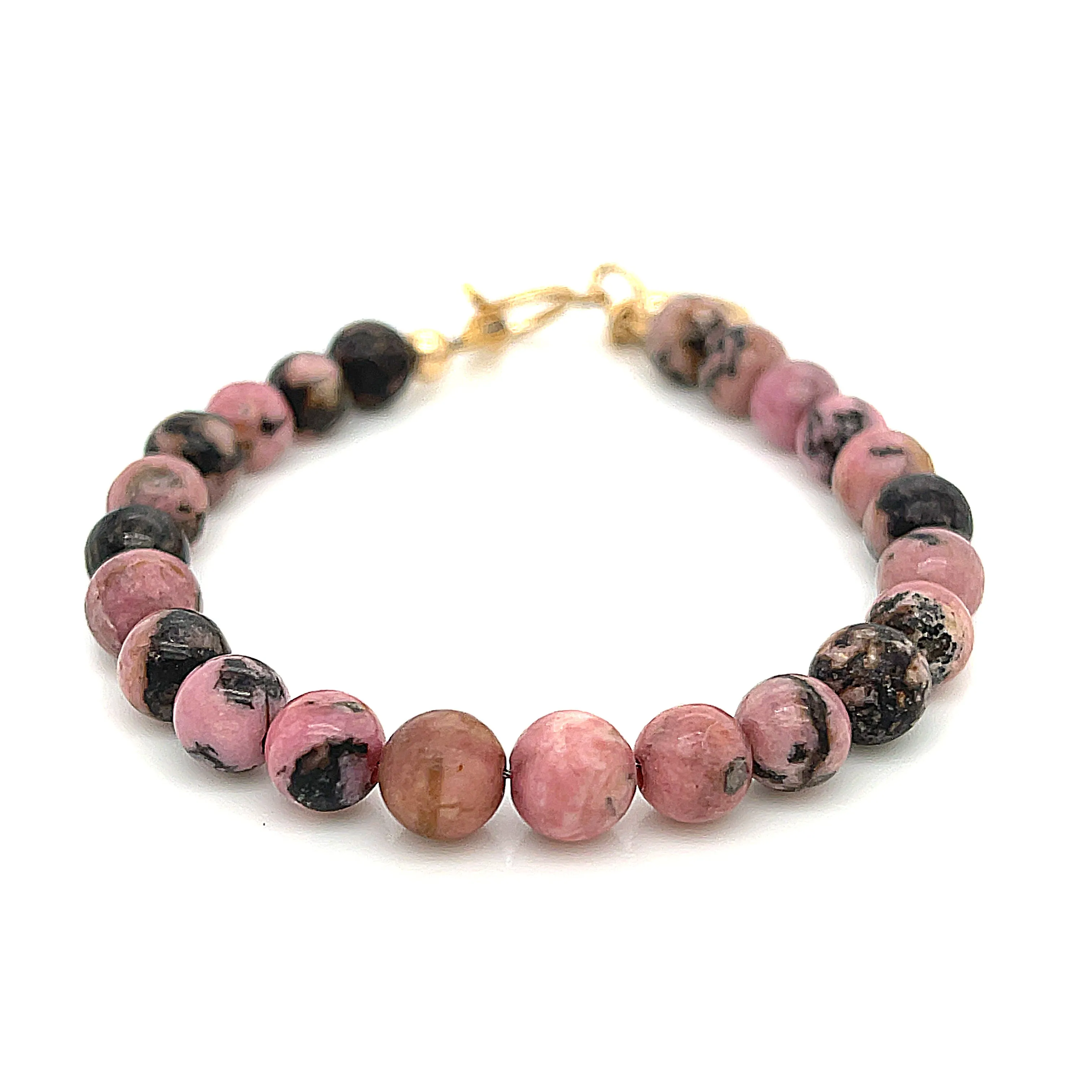 Rhodonite gemstone bracelet, jewelry