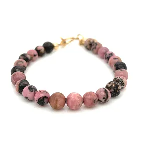 Rhodonite gemstone bracelet, jewelry