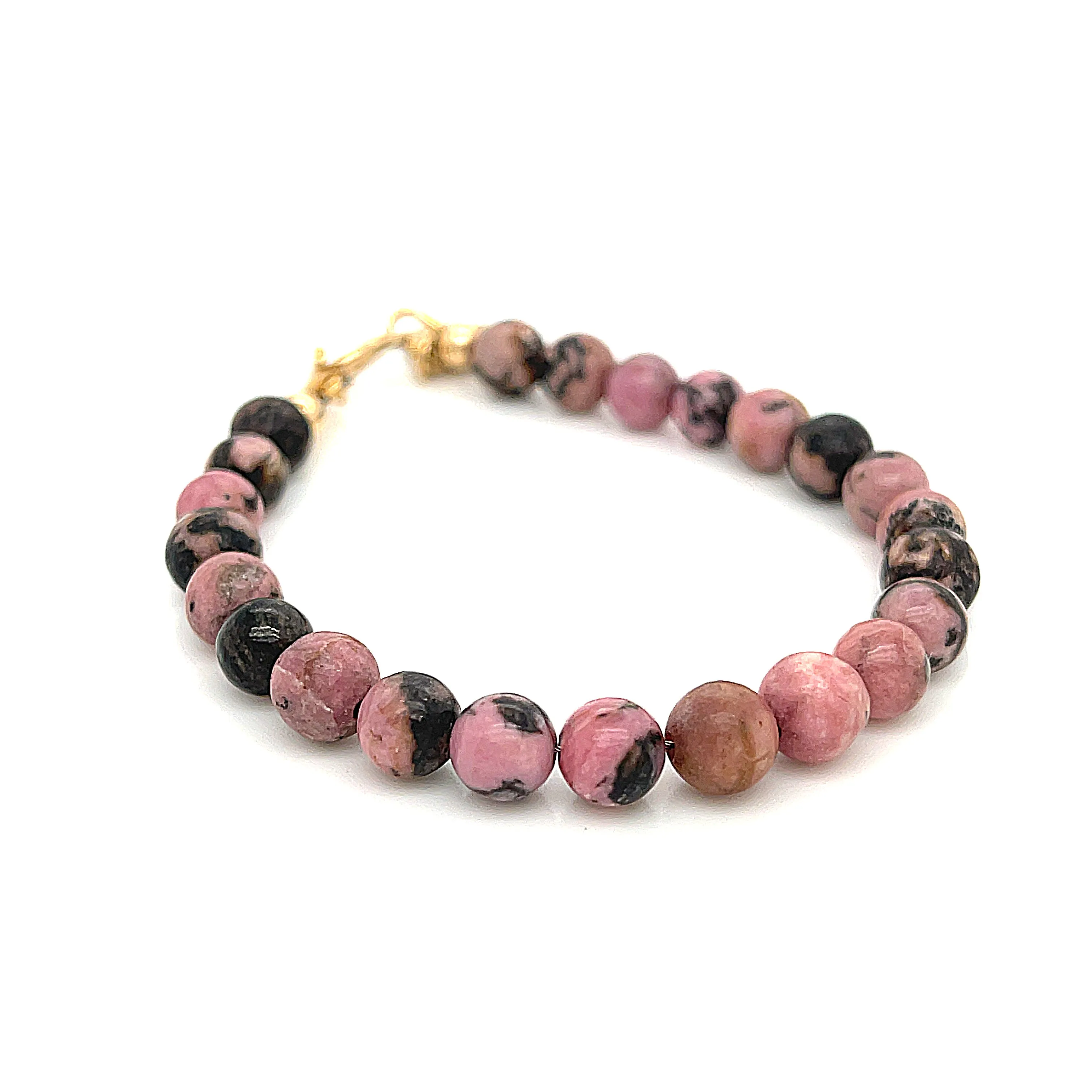 Rhodonite gemstone bracelet, jewelry