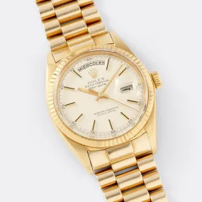 Rolex Day Date Yellow Gold 1803 Matte Silver Dial