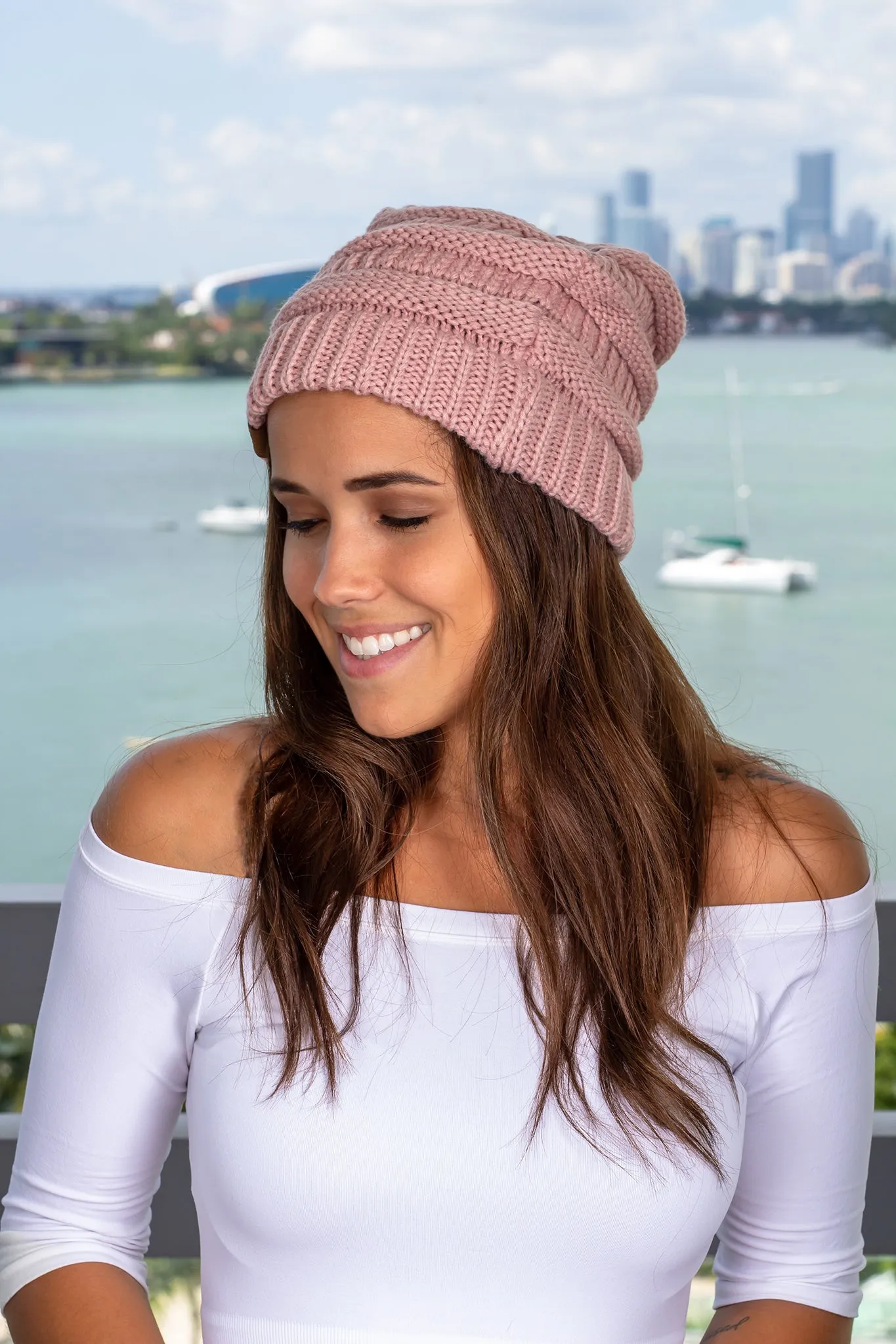 Rose Knit Beanie