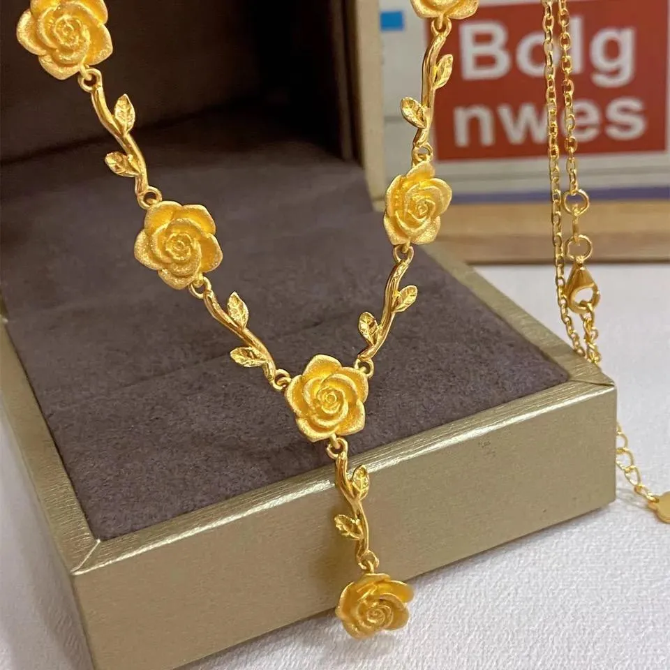 Rose Necklace Set Of New Gold Model-02