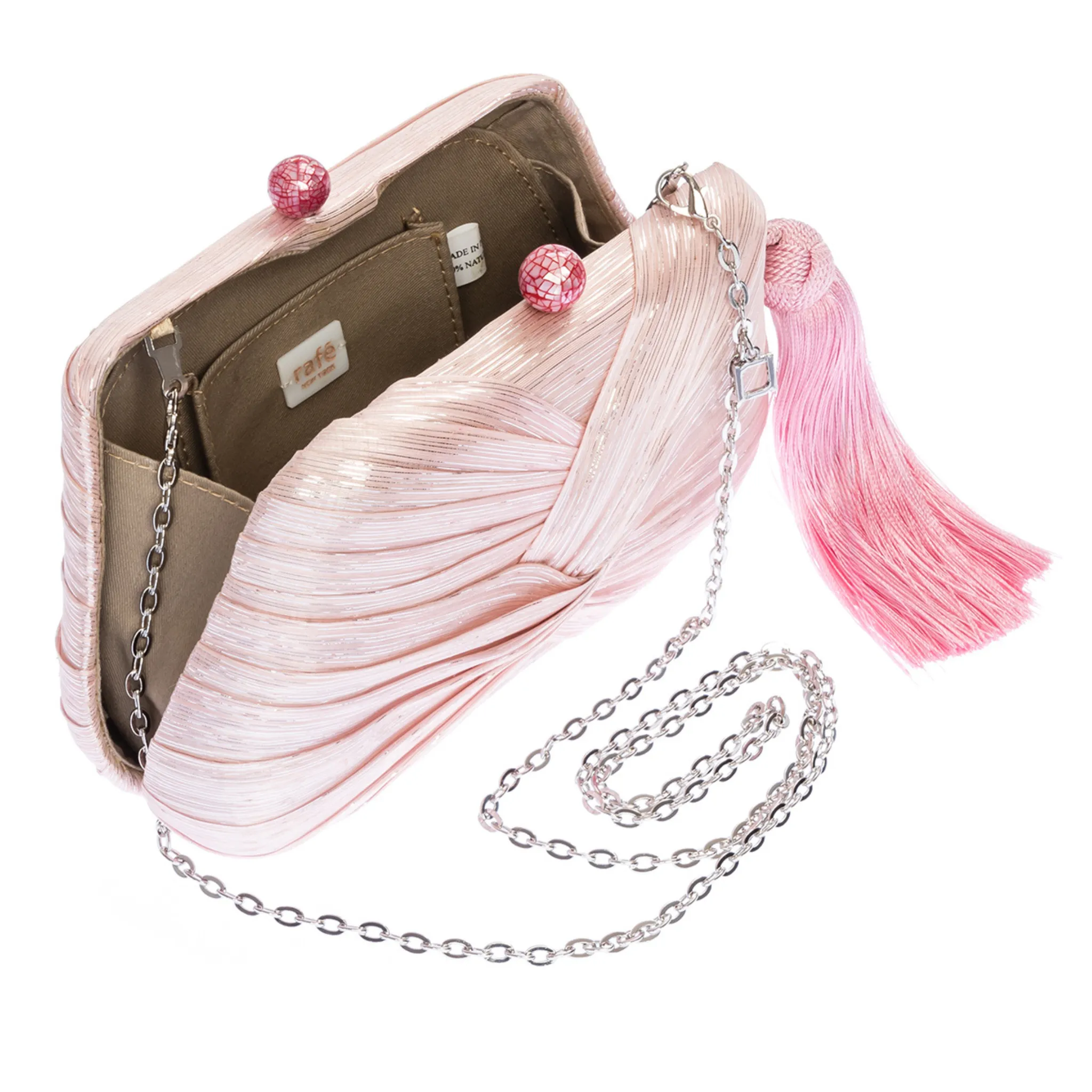 Rosie Draped Clutch, Pink