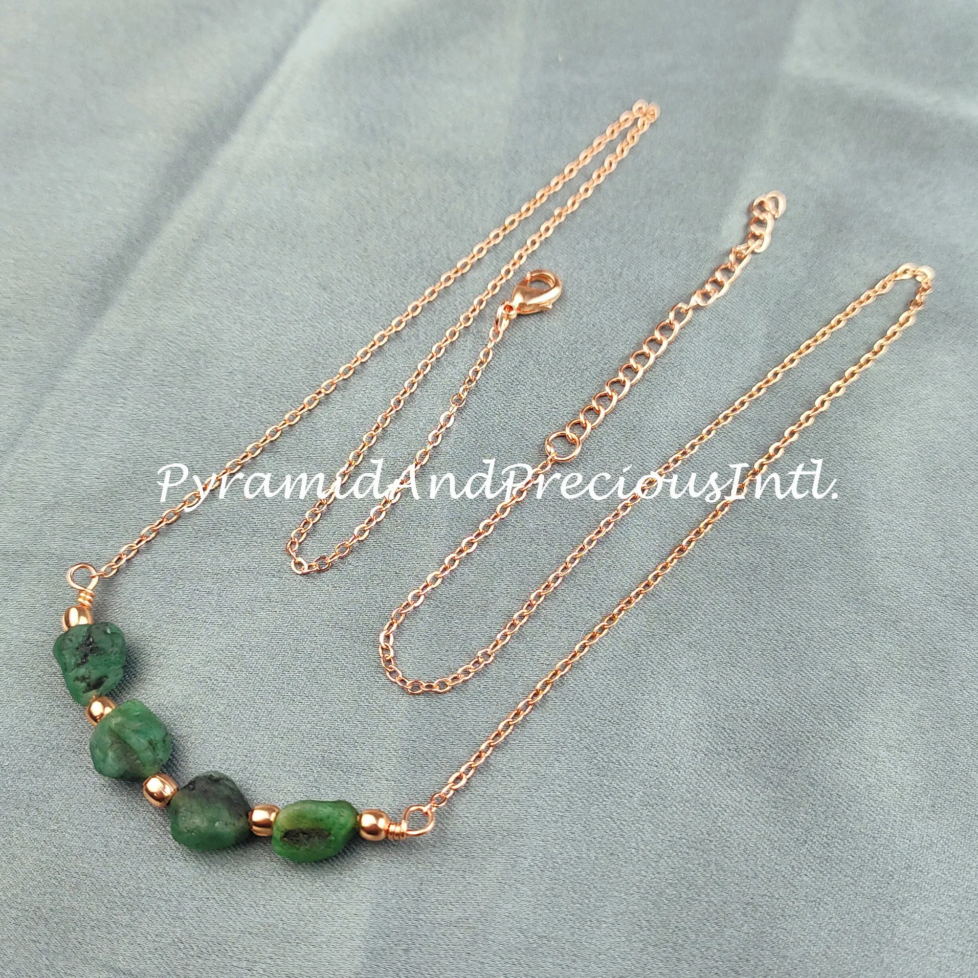 Rough Emerald Necklace, Healing Gemstone Necklace, Birthstone Jewelry, Ethnic Jewelry, Gift For Her, Emerald Necklace, Sold By Piece