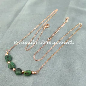 Rough Emerald Necklace, Healing Gemstone Necklace, Birthstone Jewelry, Ethnic Jewelry, Gift For Her, Emerald Necklace, Sold By Piece
