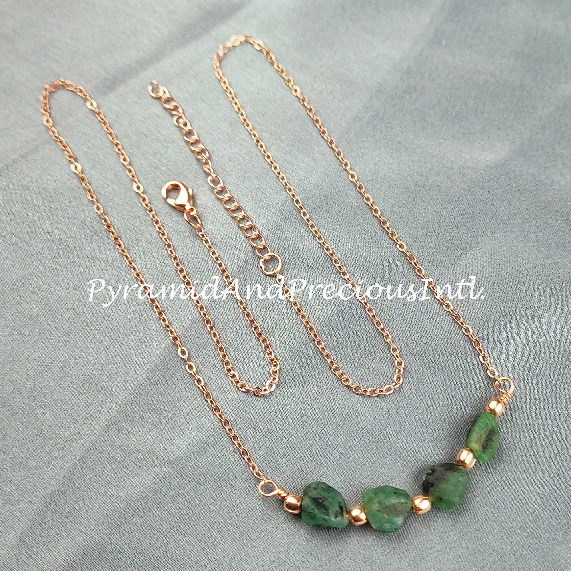 Rough Emerald Necklace, Healing Gemstone Necklace, Birthstone Jewelry, Ethnic Jewelry, Gift For Her, Emerald Necklace, Sold By Piece