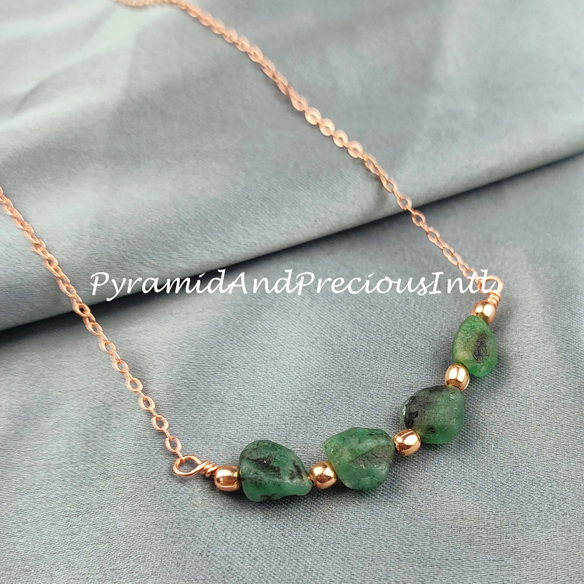 Rough Emerald Necklace, Healing Gemstone Necklace, Birthstone Jewelry, Ethnic Jewelry, Gift For Her, Emerald Necklace, Sold By Piece