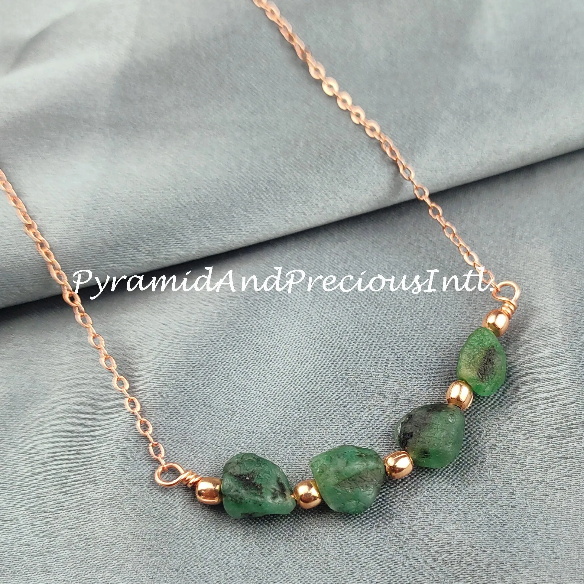 Rough Emerald Necklace, Healing Gemstone Necklace, Birthstone Jewelry, Ethnic Jewelry, Gift For Her, Emerald Necklace, Sold By Piece